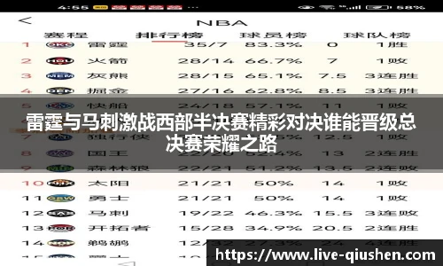 雷霆与马刺激战西部半决赛精彩对决谁能晋级总决赛荣耀之路